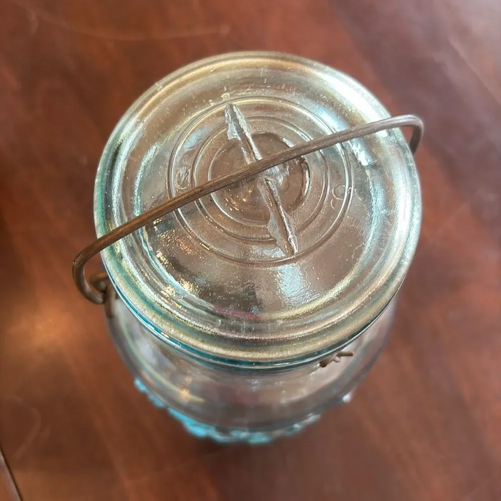 Vintage blue atlas E – Z seal quart canning jar